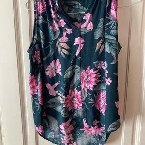 Floral Sleeveless Top - Pink and Green Ann Taylor size small